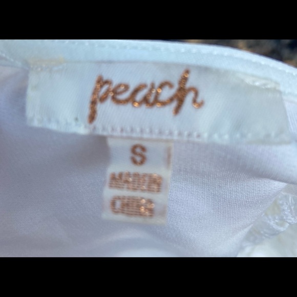 Peach Clothing NWT white front sheer lace top back zipper size Small - Picture 10 of 10
